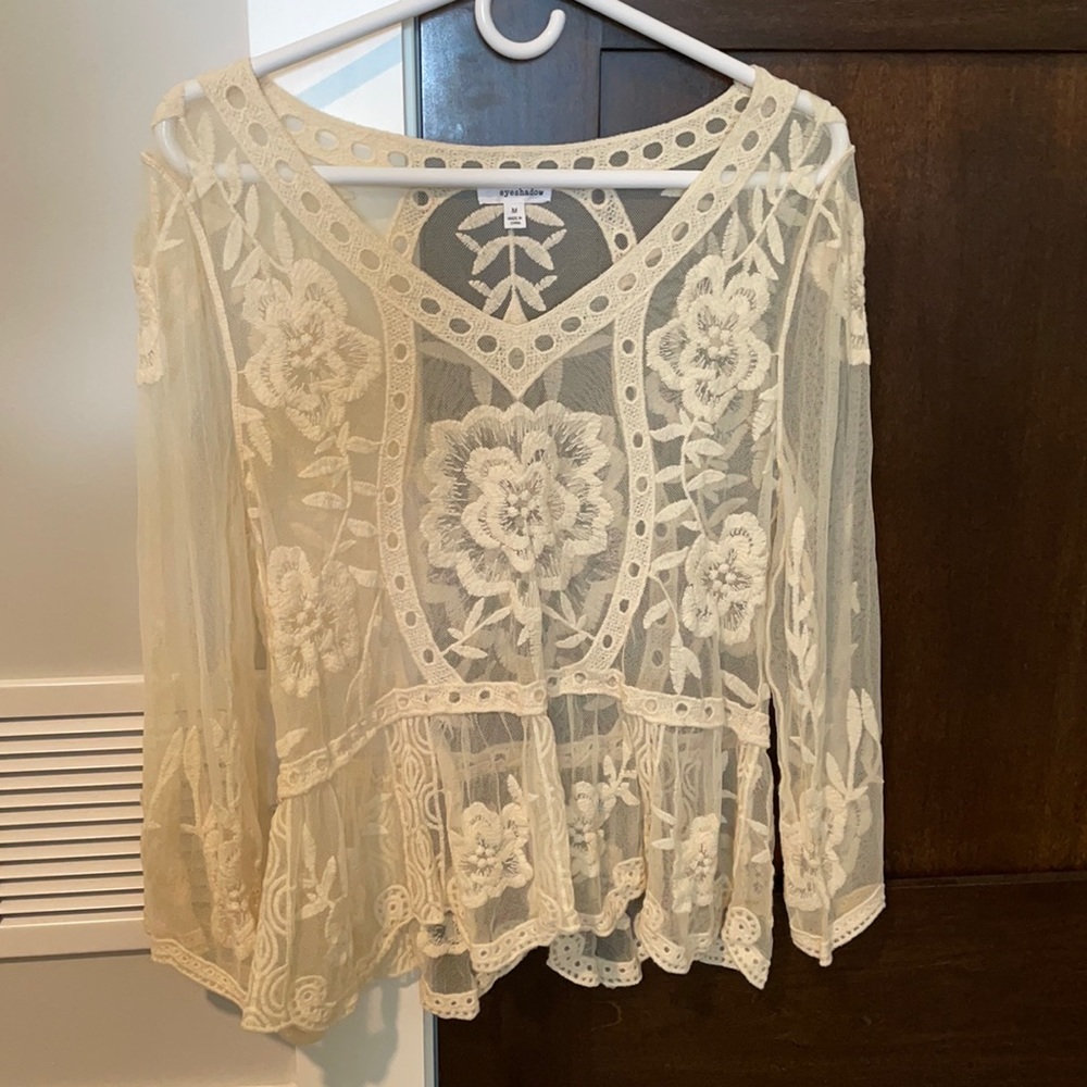 Cream Lace Top NWOT